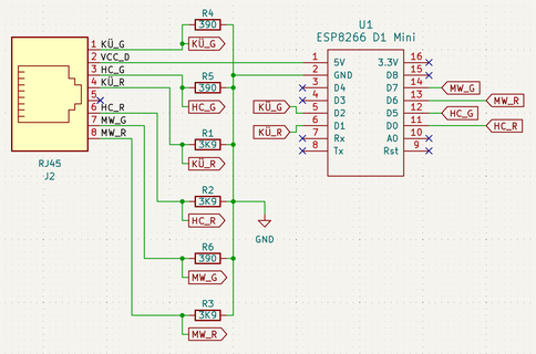 Schema des Controllers für die Türsensorik.